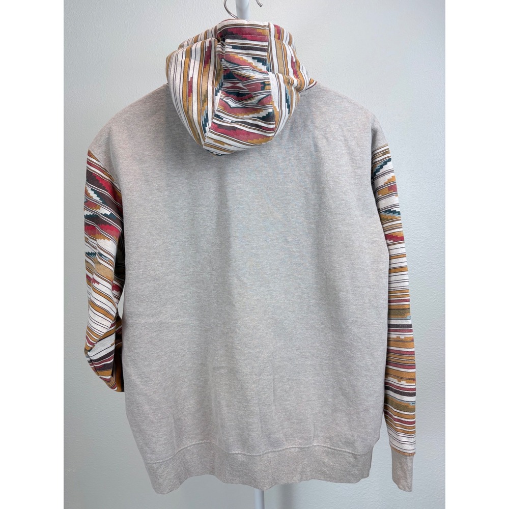 Ariat Chimayo Centinela Mens XL Hoodie Southwest Pattern Tan Fleece Pullover - Picture 3 of 8